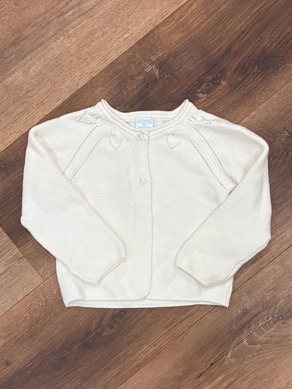 Edgehill Collection White Knit Cardigan Sweater 18m